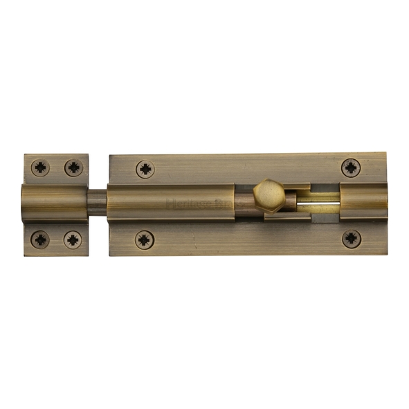 C1584 4-AT • 102 x 038mm • Antique Brass • Heritage Brass Straight Barrel Bolt